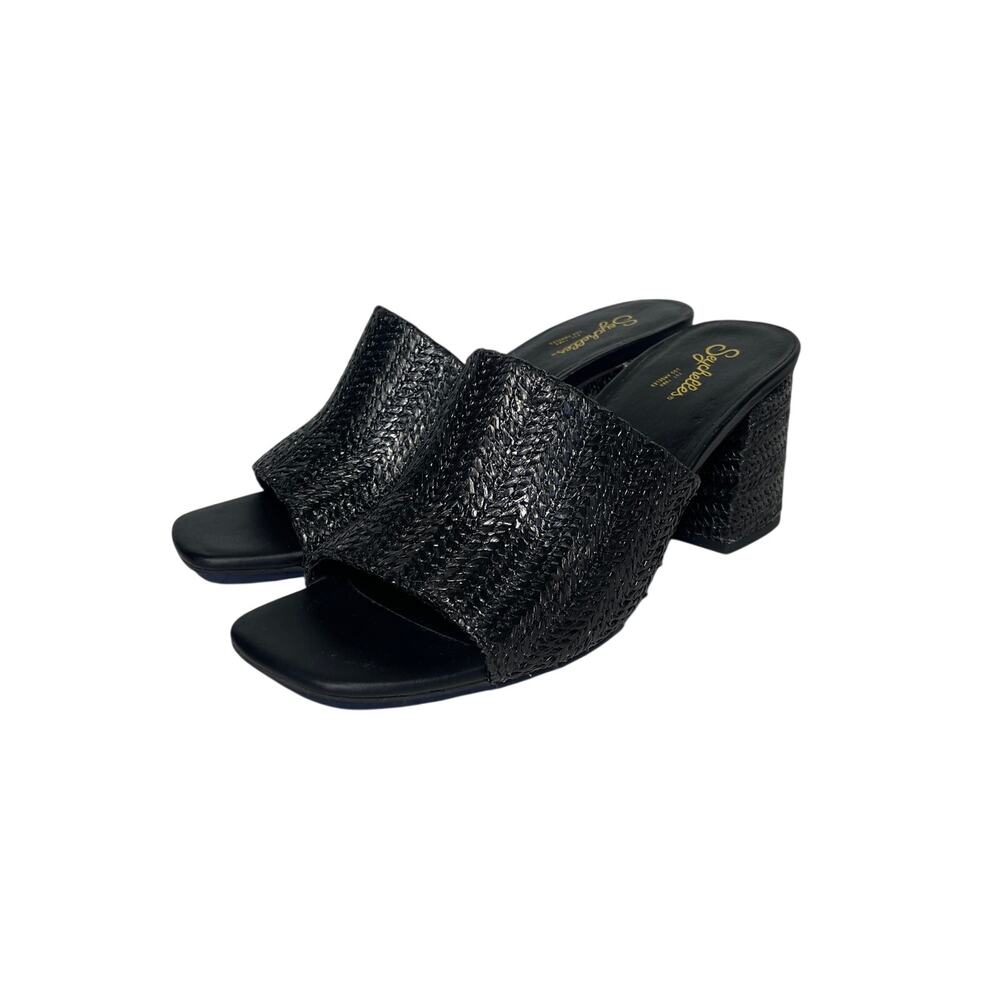 Seychelles Black Woven Slide Sandals